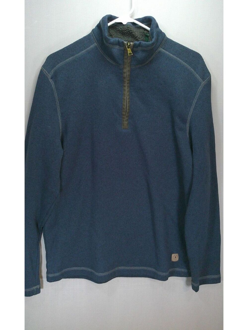G.H. Bass & Co. Men's Navy Blue Pullover Fleece Half-Zip Swe